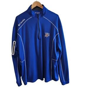 Oklahoma Thunder Basketball Columbia Golf 1/4 Zip Jacket Mens XXL Blue Pullover